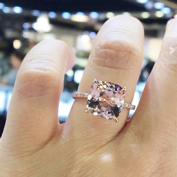 🍁 Shiny Cubic Zirconia White Stone Luxury Pure Wedding Rings for Women, PD740 - Picture 2 of 4